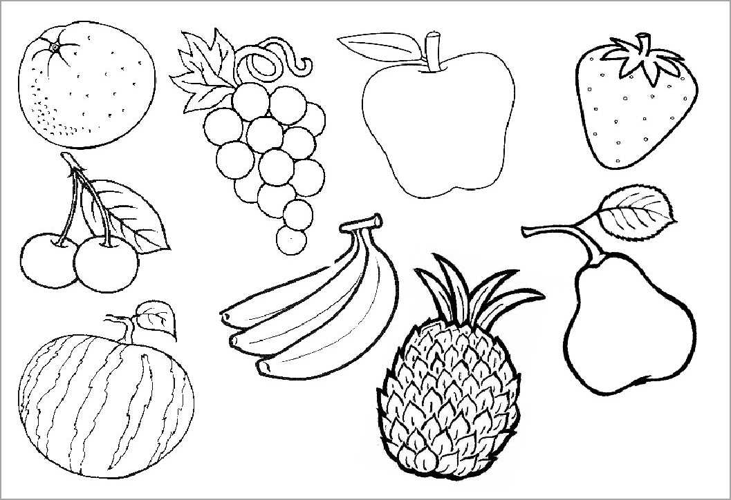 Раскраска фрукты и ягоды распечатать бесплатно или скачать | ozornik.net