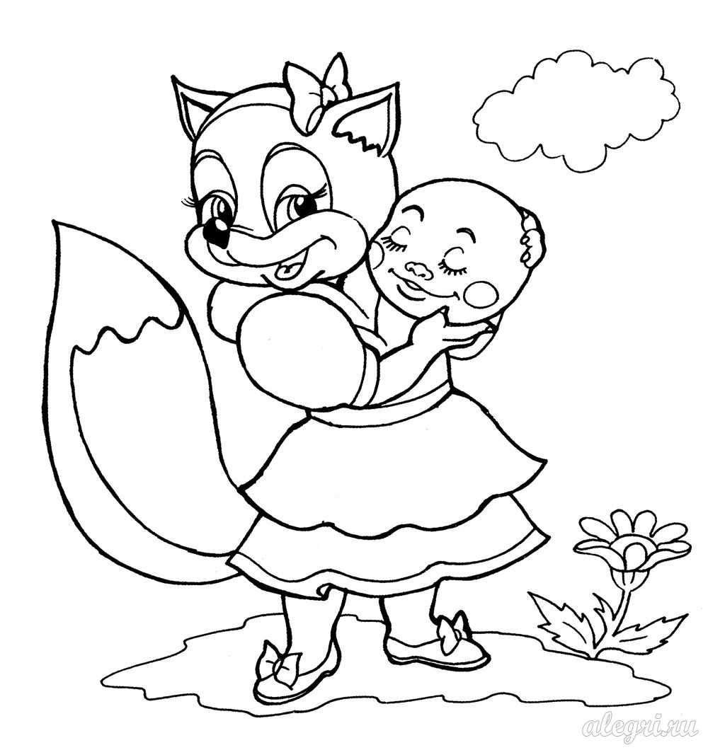 Колобок сказка раскраска для детей 4-5 лет