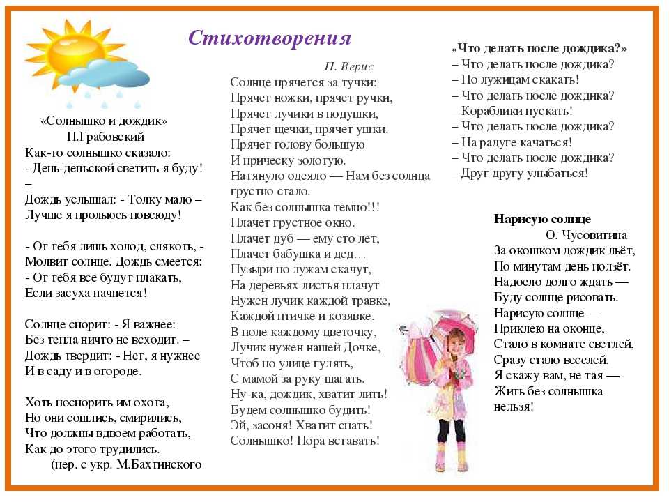 Детские стихи про дождь - подборка стихов про дождь для детей