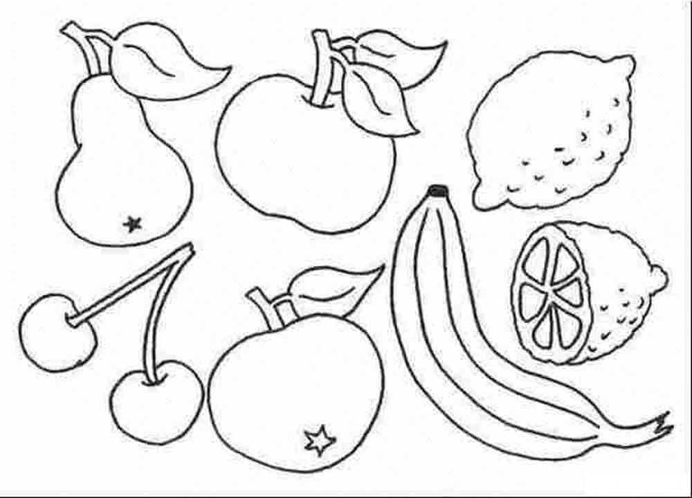 Раскраски овощи и фрукты