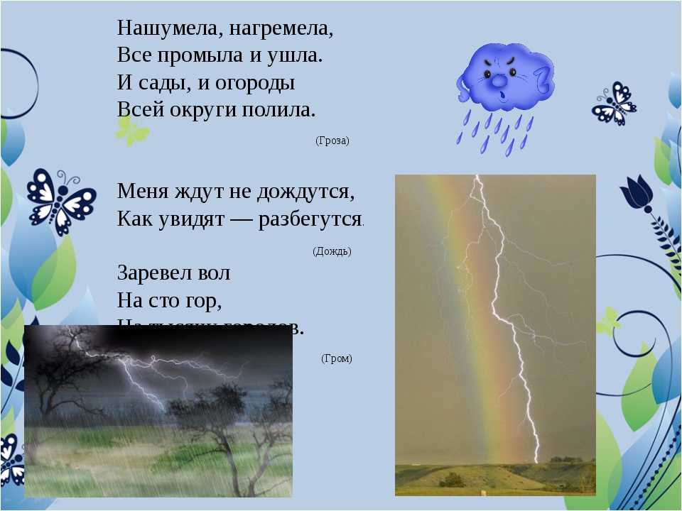Агадки для детей про природные явления: дождь, солнце, ветер, молнию, грозу с ответами